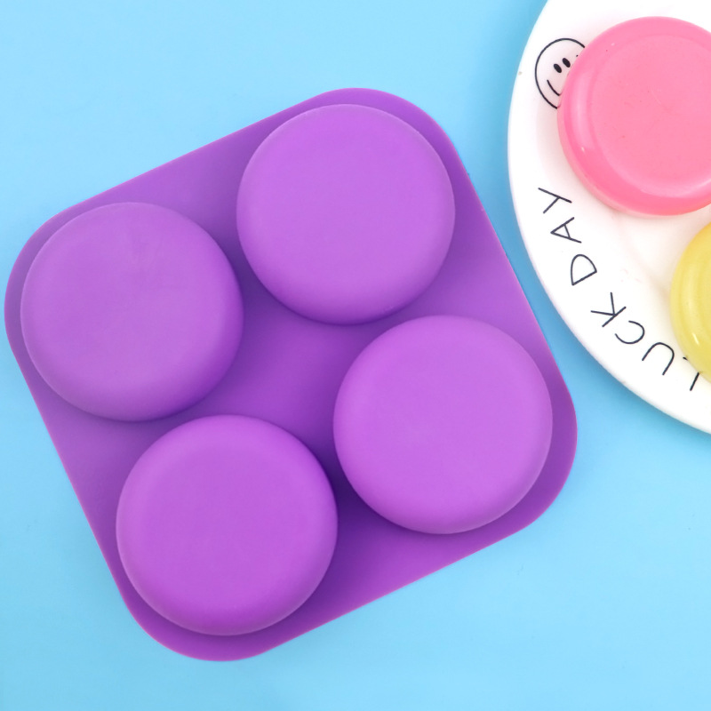 Soap Making Cold Process - Wholesale 4-cavity Round Silicone Mold -