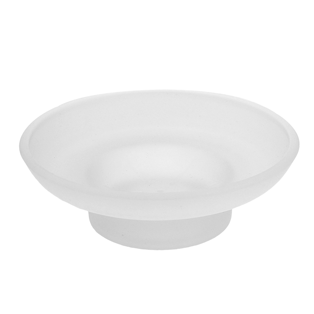 Soap Making Tray - Frosted Glass Soap Dish Round clear