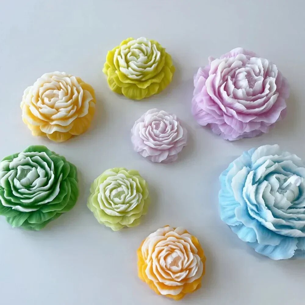 Soap Making In Home - 3D Peony Candle Silicone Mold DIY