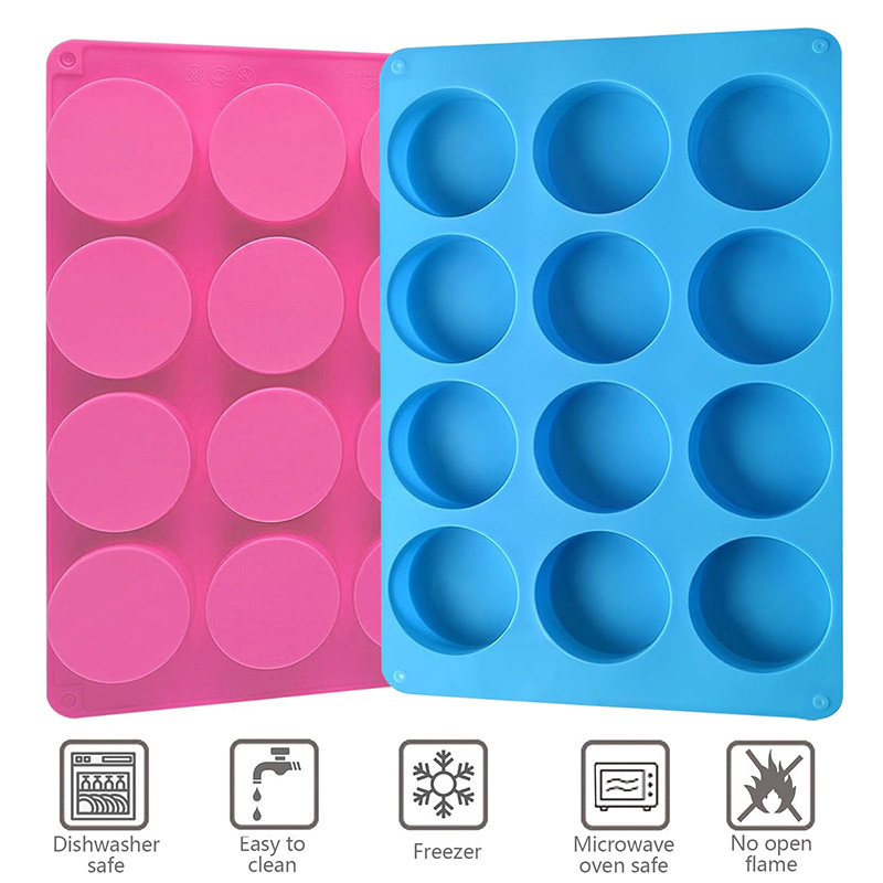 Round Silicone Molds 12-Cavity - Soap Making Organic ulasan dan harga
