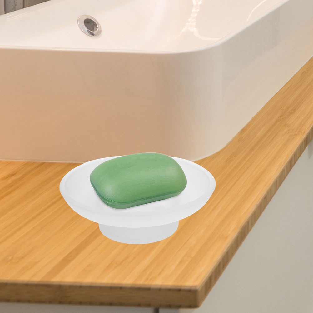 Frosted Glass Soap Dish Round  - Soap Making Tray ulasan dan harga