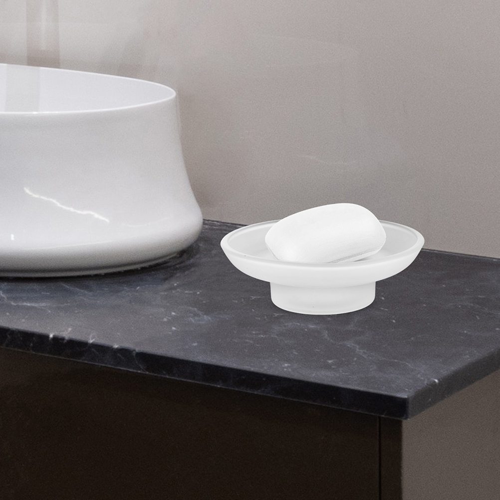 Frosted Glass Soap Dish Round  - Soap Making Tray ulasan dan harga