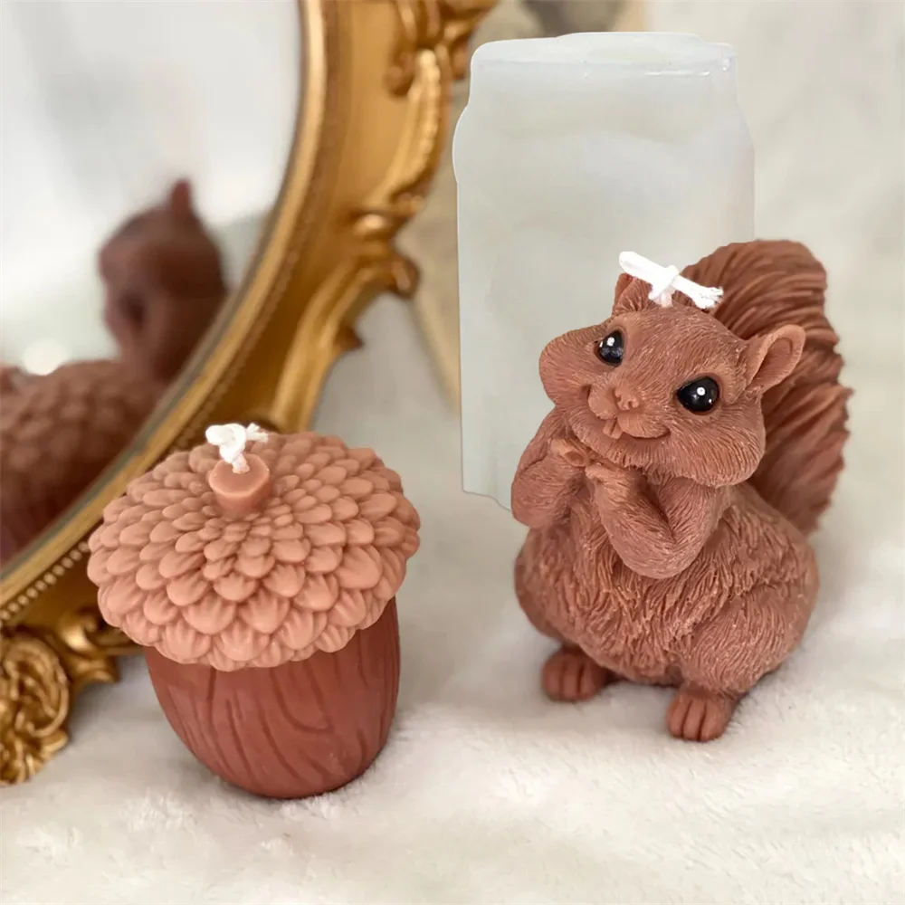Cute Squirrel Candle Silicone  - Soap Making Chemical ulasan dan harga